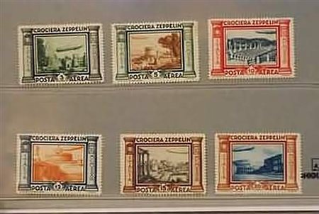 REGNO D'ITALIA - 1933, Posta aerea, Crociera Zeppelin, 6 valori cpl. (45/50)....