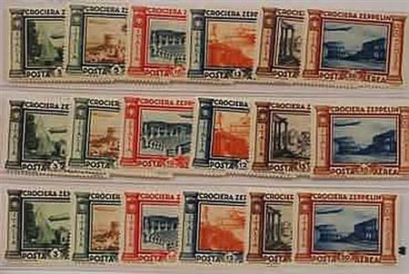 REGNO D'ITALIA - 1933, Posta aerea, Crociera Zeppelin, 6 valori cpl. (45/50)...