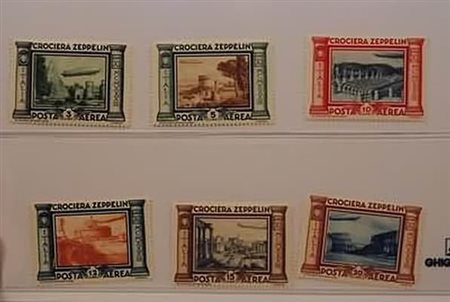 REGNO D'ITALIA - 1933, Posta aerea, Zeppelin 6 valori cpl. (45/50).(GOMMA...
