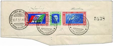 REGNO D'ITALIA - 1933, Posta aerea, trittico I-BISE da 19,75 (51C) su ampio...