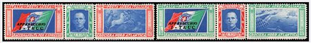 REGNO D'ITALIA - 1933, Posta aerea, Crociera Balbo trittici I-TEUC (51S/52S)...
