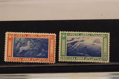 REGNO D'ITALIA - 1933, Posta aerea, Crociera Balbo, le due vignette dei...