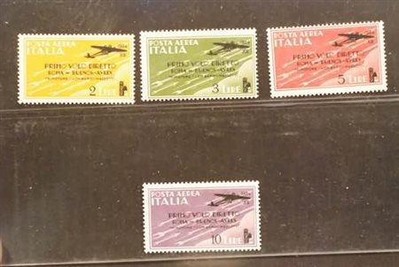 REGNO D'ITALIA - 1934, Posta aerea, Volo Roma-Buenos-Ayres, 4 valori...