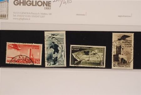 REGNO D'ITALIA - 1934, Posta aerea, Calcio 4 valori cpl. (69/72) annulli da...