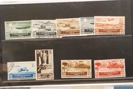 REGNO D'ITALIA - 1934, Posta aerea, Medaglie 9 valori cpl. (74/82).(USATO)