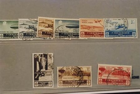 REGNO D'ITALIA - 1934, Posta aerea, Medaglie 9 valori cpl. (74/82).(USATO)