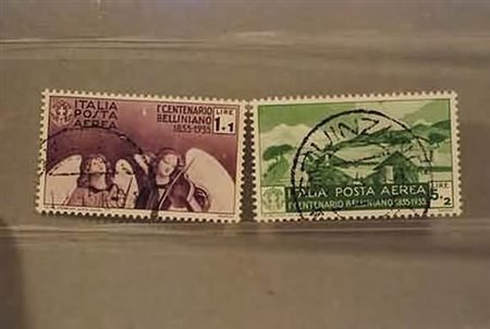 REGNO D'ITALIA - 1935, Posta aerea, Bellini, i 2 alti valori (93, 94). (Cert....