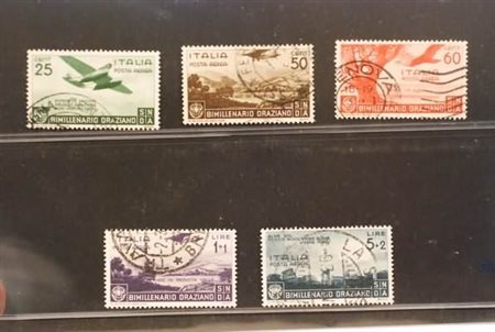 REGNO D'ITALIA - 1936, Posta aerea, Orazio 5 valori cpl. (95/99). Annulli da...