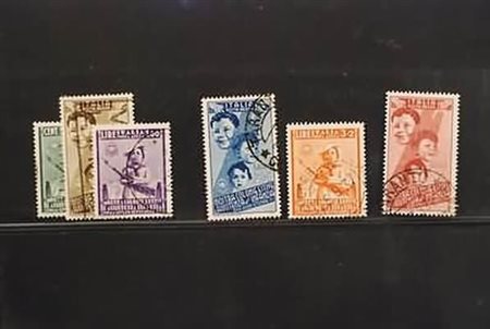 REGNO D'ITALIA - 1937, Posta aerea, Colonie estive 6 valori cpl. (100/05)...