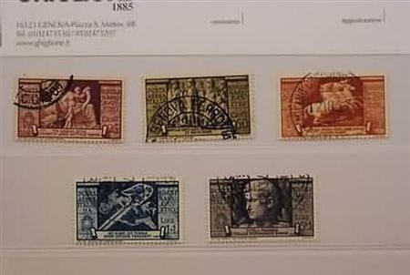 REGNO D'ITALIA - 1937, Posta aerea, Orazio 5 valori cpl. (106/10). Annulli...