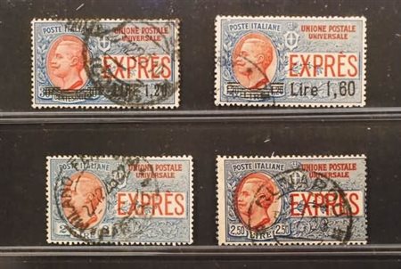 REGNO D'ITALIA - 1921-26, Espressi, 4 valori (5, 10, 13, 14).(USATO)