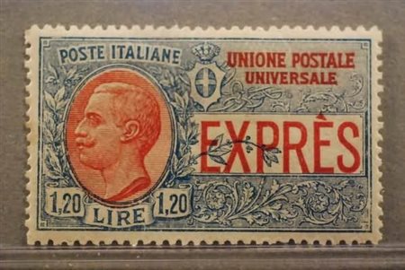 REGNO D'ITALIA - 1922, Espressi, lire 1,20 azzurro e rosso non emesso...