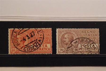 REGNO D'ITALIA - 1925, Posta pneumatica, 2 valori cpl. (8/9) con annulli non...