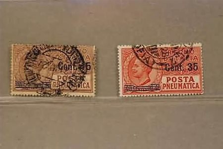 REGNO D'ITALIA - 1927, Posta pneumatica, soprastampati 2 valori cpl. (10/11)....