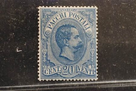 REGNO D'ITALIA - 1886, Pacchi postali, 20 c.azzurro (2) molto ben centrato....