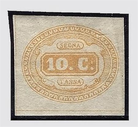 REGNO D'ITALIA - 1863, Segnatasse, 10 c. giallo (1) di bella qualità. (Cert....