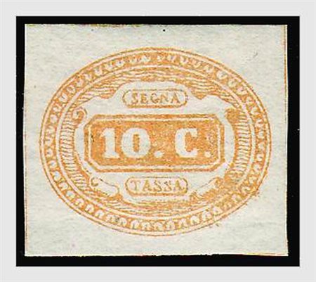 REGNO D'ITALIA - 1863, Segnatasse, 10 c. ocra (1). (Cert.Raybaudi).(GOMMA...