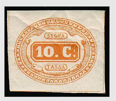 REGNO D'ITALIA - 1863, Segnatasse, 10 c. arancio (1b) molto fresco,...