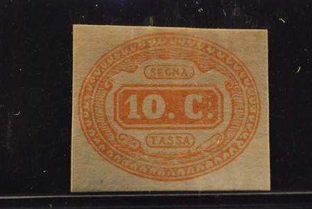 REGNO D'ITALIA - 1863, Segnatasse, 10 c. arancio (1b).(SENZA GOMMA)