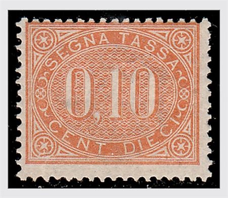 REGNO D'ITALIA - 1869, Segnatasse, 10 c. bruno arancio (2) di buona...
