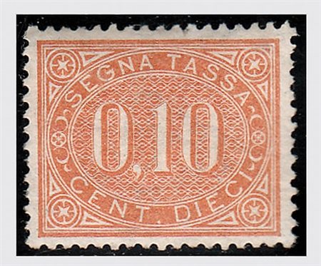 REGNO D'ITALIA - 1869, Segnatasse, 10 c. bruno arancio (2), ben centrato....