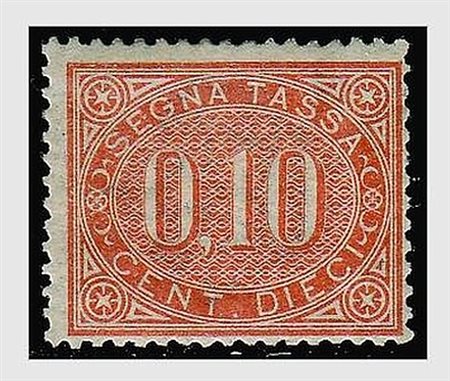 REGNO D'ITALIA - 1869, Segnatasse, 10 c. bruno arancio (2) discreta...