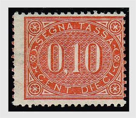 REGNO D'ITALIA - 1869, Segnatasse, 10 c.bruno arancio (2). (Cert. Raybaudi...