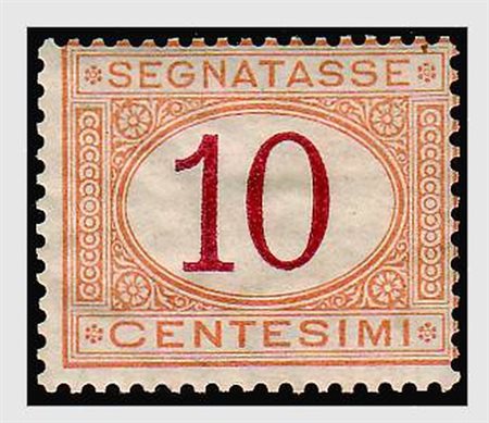 REGNO D'ITALIA - 1870, Segnatasse, 10 c.ocra e carminio (6). Bell'esemplare....