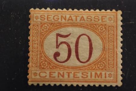 REGNO D'ITALIA - 1870, Segnatasse 50 c. ocra e carminio (9). Fresco...