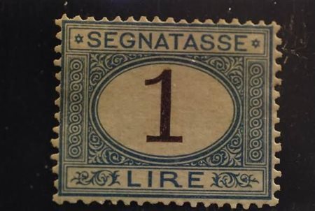 REGNO D'ITALIA - 1870, Segnatasse 1 lira azzurro chiaro e bruno (11) ben...