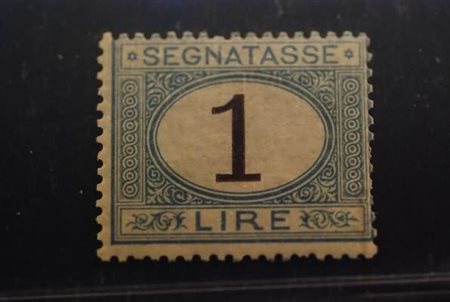 REGNO D'ITALIA - 1870, Segnatasse 1 lira azzurro chiaro e bruno (11). (Cert....