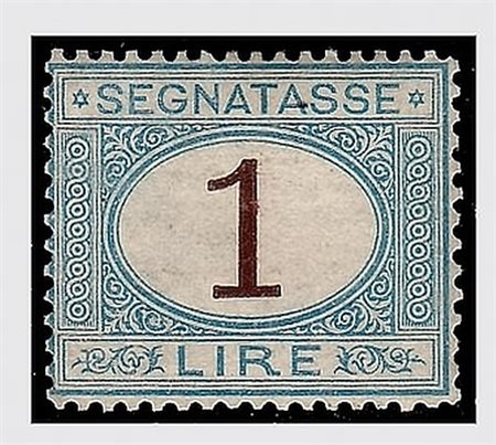 REGNO D'ITALIA - 1870, Segnatasse 1 lira azzurro chiaro e bruno (11) ottima...