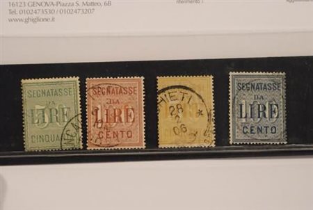 REGNO D'ITALIA - 1884-1903, Segnatasse, i 4 alti valori (15, 16, 31,32).(USATO)