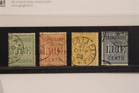 REGNO D'ITALIA - 1884-1903, Segnatasse, i 4 alti valori (15, 16, 31,32).(USATO)