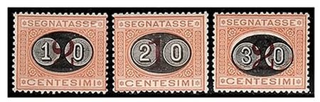 REGNO D'ITALIA - 1890-91, Segnatasse "Mascherine" 3 valori cpl. (17/19), ben...