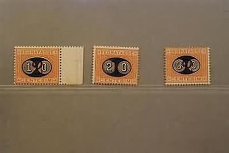 REGNO D'ITALIA - 1890-91, Segnatasse, soprastampati "mascherine" 3 valori...