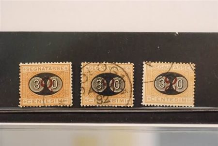 REGNO D'ITALIA - 1890-91, Segnatasse, 3 valori cpl. "mascherine" (17/19).(USATO)
