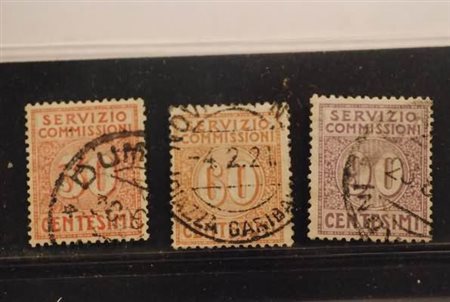 REGNO D'ITALIA - 1913, Servizio commissioni, 3 valori cpl. (1/3).(USATO)