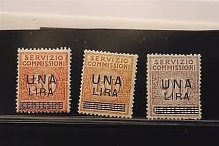 REGNO D'ITALIA - 1925, Servizio commissioni, soprastampati 3 valori cpl....