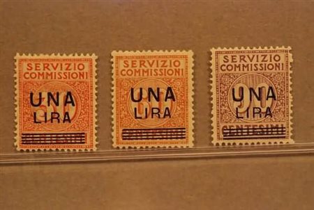 REGNO D'ITALIA - 1925, Servizio commissioni, soprastampati 3 valori cpl....