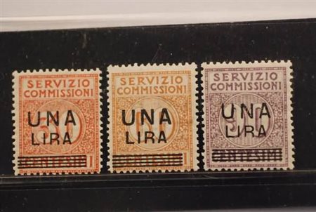 REGNO D'ITALIA - 1925, Servizio commissioni, soprastampati 3 valori cpl....