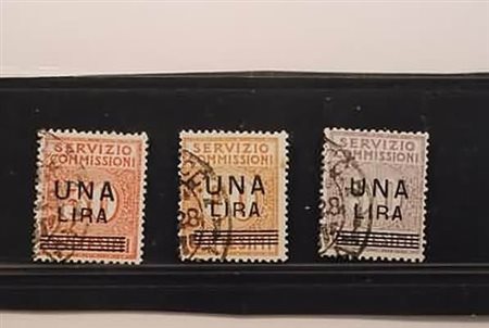 REGNO D'ITALIA - 1923, Servizio commissioni, soprastampati 3 valori cpl....