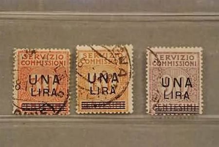 REGNO D'ITALIA - 1923, Servizio commissioni, l'emissione soprastampata 3...