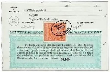 REGNO D'ITALIA - 1874, Ricognizione postale 10 c. ocra arancio (1) su pagina...