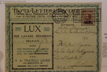 REGNO D'ITALIA - 1921, BLP, 40 c. soprastampa litografica I tipo azzurro nera...
