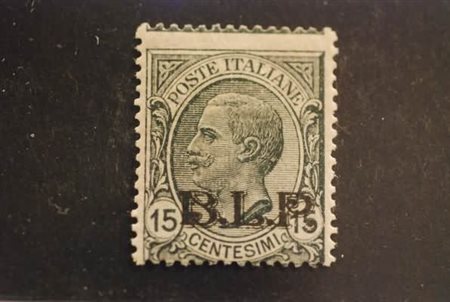 REGNO D'ITALIA - 1922, BLP, soprastampa nera, 15 c. grigio (6A) raro. (Cert....