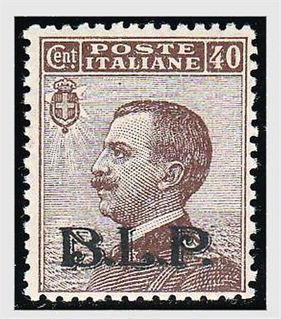 REGNO D'ITALIA - 1922-23, BLP, 40 c. soprastampa litografica II tipo, nera...