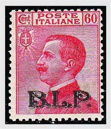 REGNO D'ITALIA - 1922, BLP, soprastampa litografica II tipo, 60 c. carminio...