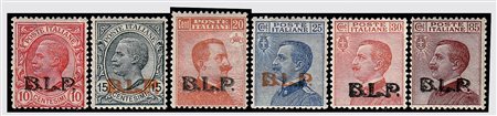 REGNO D'ITALIA - 1923, BLP, soprastampa tipografica 6 valori cpl. (13/18)...