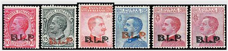 REGNO D'ITALIA - 1923, BLP, soprastampa tipografica 6 valori cpl. (13/18) con...
